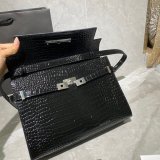 Luxury Saint Laurent Nano Manhattan Calfskin Silver Bag