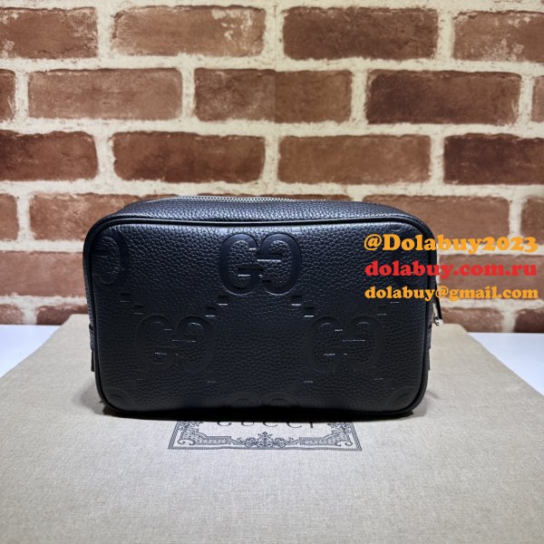 Gucci 766957 Replica Accessories Jumbo GG Toiletry Case Black Bag