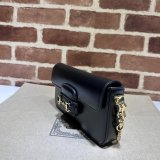 High Quality 752002 Horsebit Black 1955 Replica Gucci Designer Bag