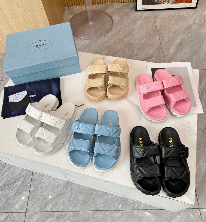 7 Star prada Padded nappa leather sandals